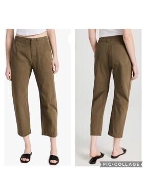 Rag Bone Leyton Workwear Pants Olive Green Cropped Size 2